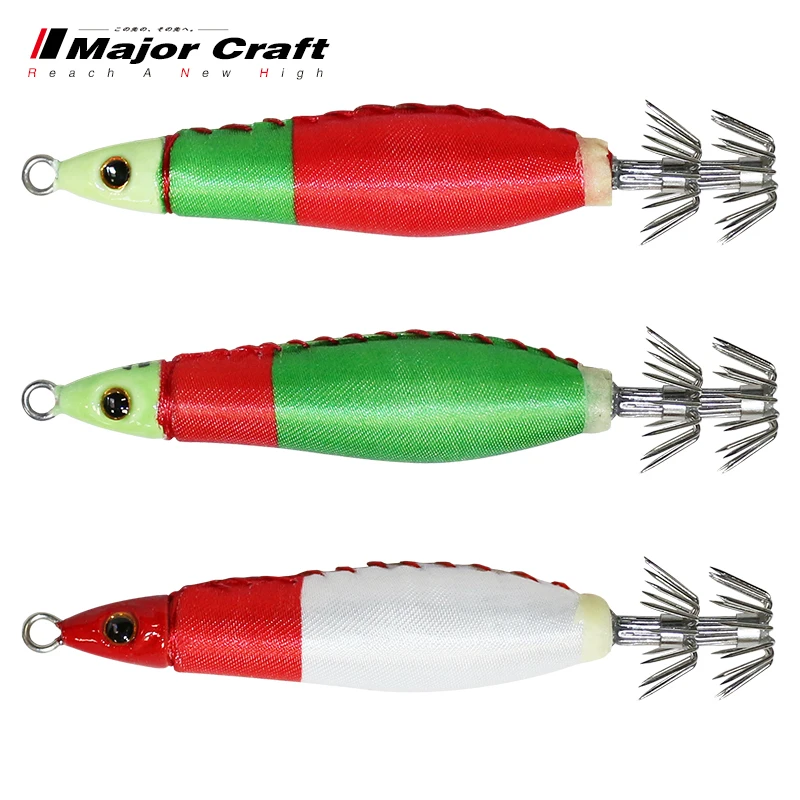 MajorCraft Sea Fishing Squid Luminous Cloth Roll Bait 56-94g Japanese Brand New GSNS Squid Hook.