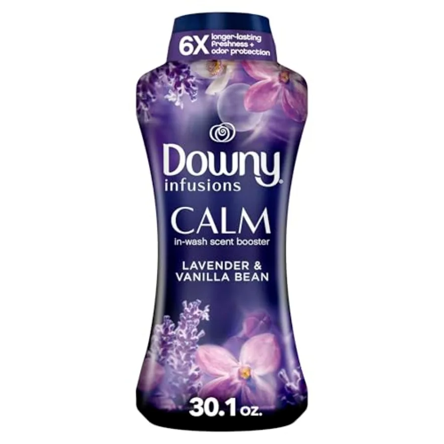 

Downy Calm In-Wash Laundry Scent Booster Beads, Soothing Lavender and Vanilla Bean scent, 30.1 OZ, laundry scent beads, Long-la