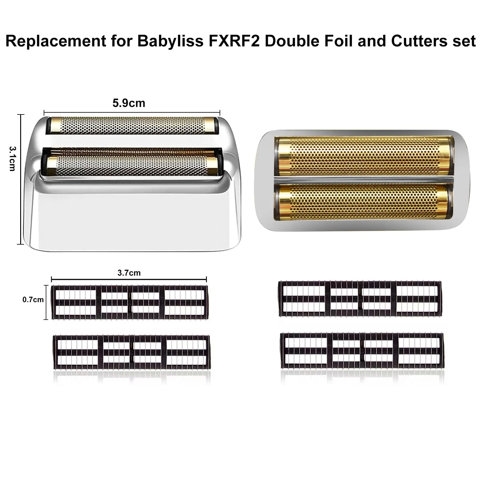 Replacement Foil & Cutter Kit for MetalFX Double Foil Shaver Head, 2 Count Silver Foil Screen Replacement Parts