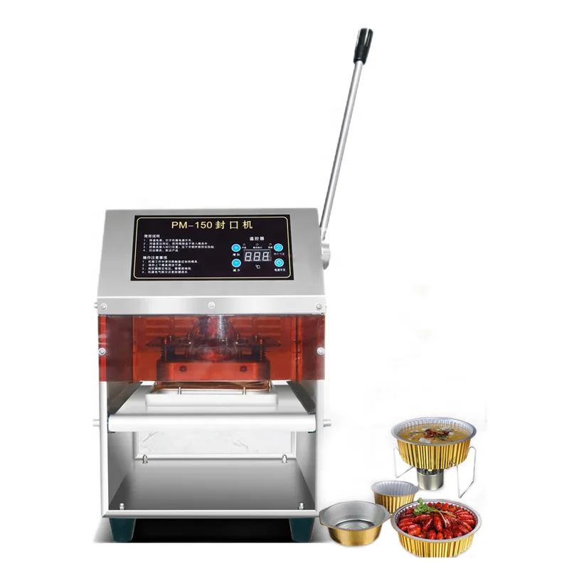

Aluminum foil box sealing machine Hand-pressed commercial takeaway baler Catering round bowl fast food box sealing machine