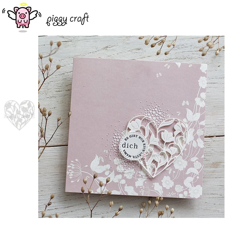 

Piggy Craft metal cutting dies cut die mold Flower leaves love frame Scrapbook paper craft knife mould blade punch stencils
