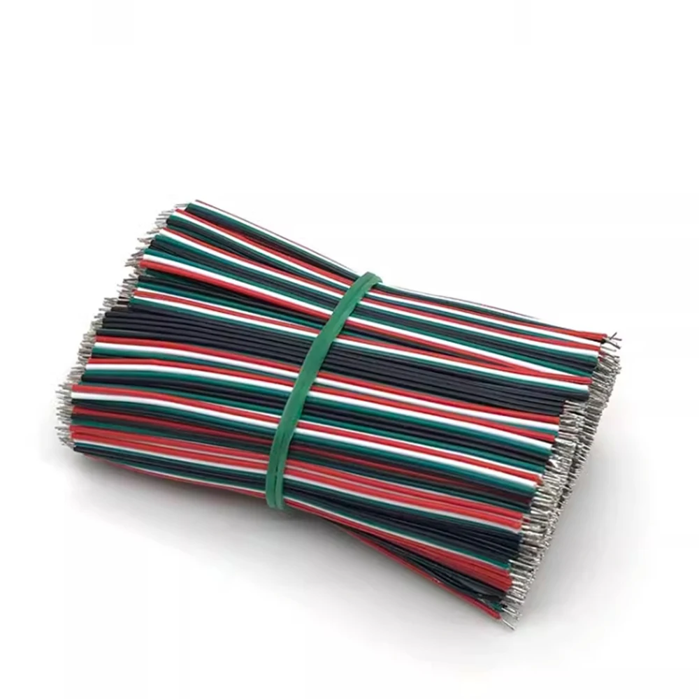 4 Pin Rainbow Wiring Cable Outer Diameter 0.8mm Parallel Double-head Tinned Cable Red Black Green White Color