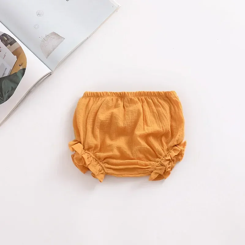 0-24Months Summer Kids Boys Shorts Solid Color Baby Girl Shorts Cotton Linen Bread short Pants Fashion Newborn Bloomers