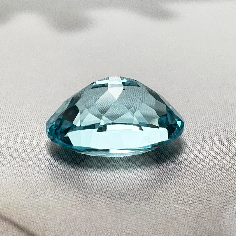 Laborgezüchteter Saphir in ovaler Form, Aquamarin-Anhänger, Edelsteine für DIY-Anhänger, Ringe, Halsketten, Ohrringe, zur Auswahl mit Zertifikat – Detail 6