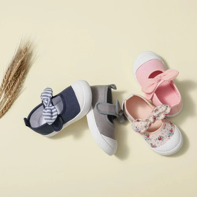 Zapatillas-Chaussures de sport décontractées pour enfants, chaussures de princesse pour filles, chaussures en toile florale pour enfants, bébé,