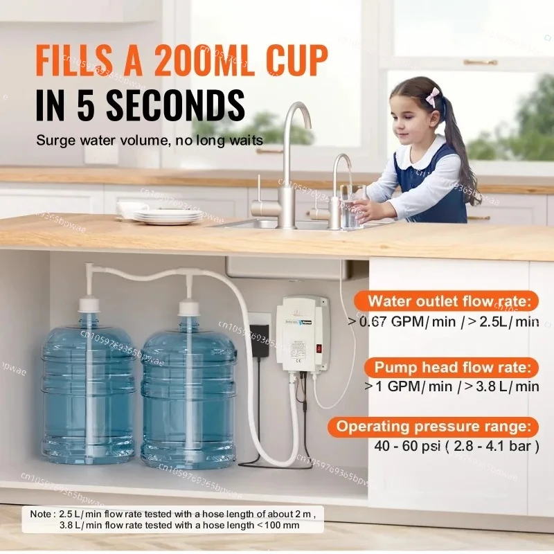 2x5Gal Bottled Water Dispenser Pu-mp System Dispensing Auto Electric Double-Pipe Jug