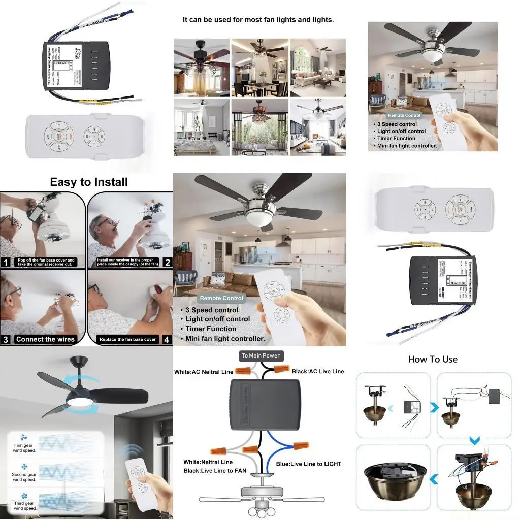 M5TD Wide Application RF433MHz Remote Transmitter Receiver Set for Fan Light