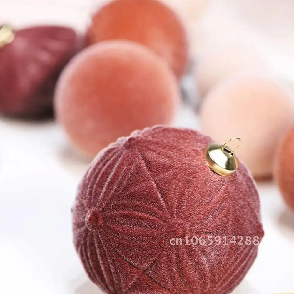 

Christmas Flocked Christmas Velvet Ball Pendant Shatterproof 35pcs Xmas Ornaments DIY Reusable Tree Balls Hanging