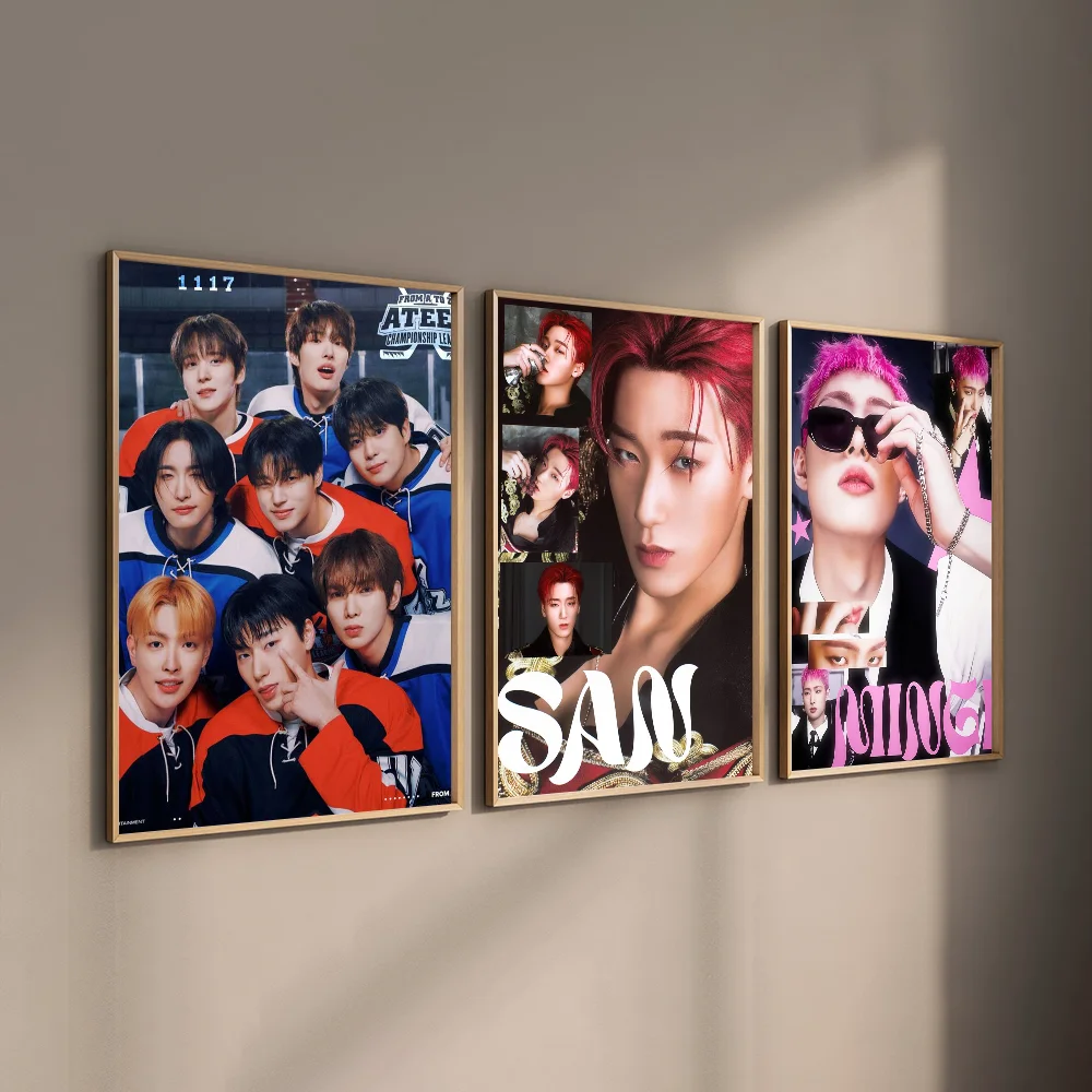 A-ATEEZ KPOP Whitepaper Poster High Quality Wall Art for Home Office Bedroom Living Room Hallway Bar Perfect Gift Idea - view 5
