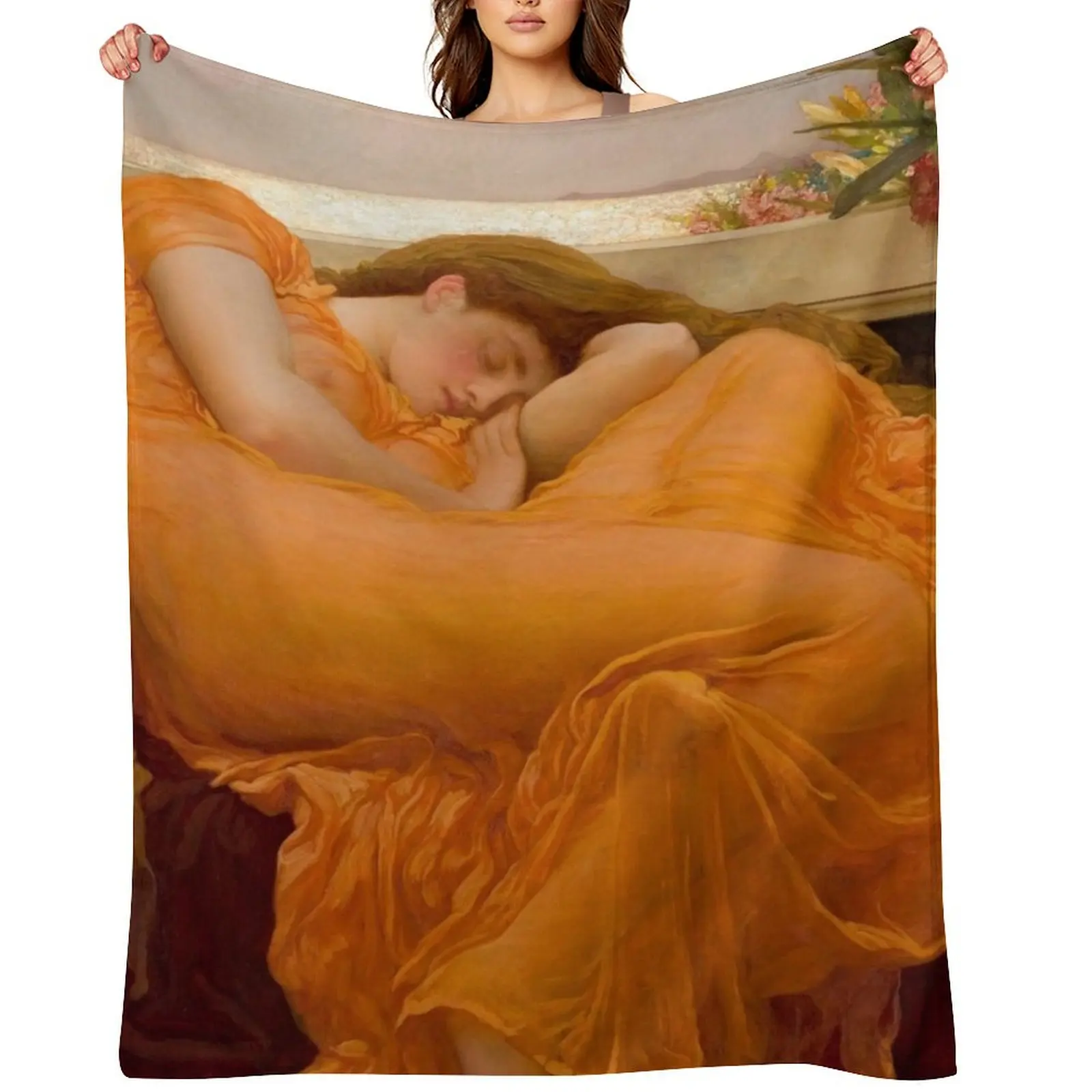 Flaming June by Frederic Leighton Throw Blanket Single Personalized Gift For Decorative Sofa wednesday Blankets