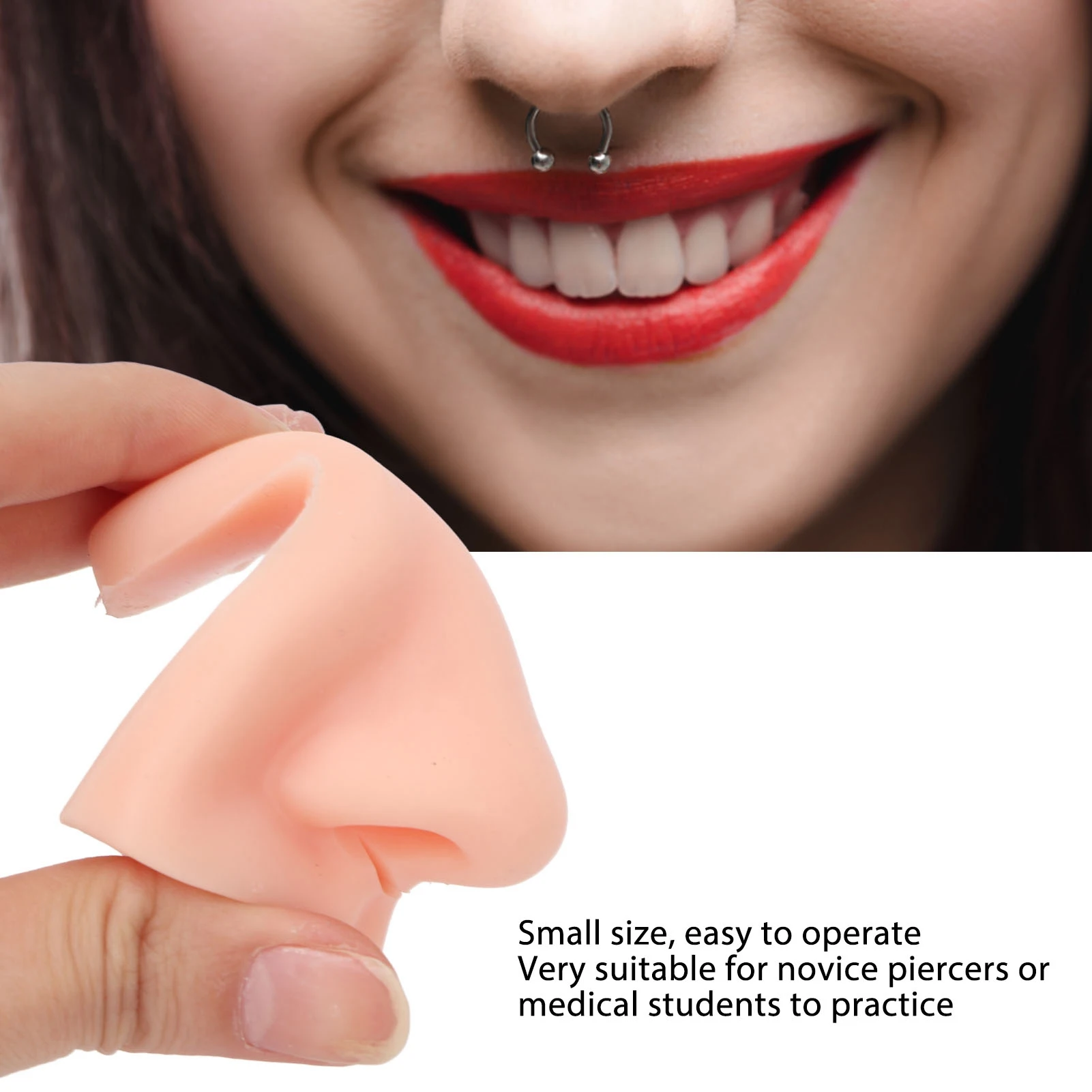 Silicone Nose Model Soft Flexible 3D for Practicing Suture Teaching Instructions Suture Practicing Nose Model