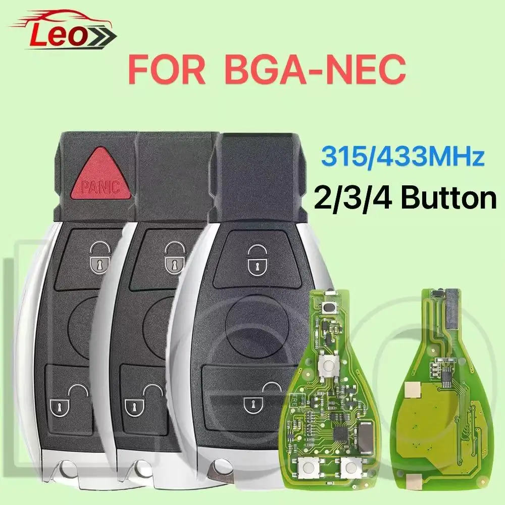 

Автомобильный дистанционный ключ Leo для BGA и NEC FBS3 для Mercedes Benz A C E S Class W203 W204 W210 2/3/4 кнопка NEC чип 315/433 МГц