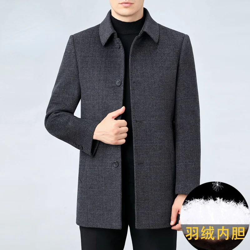 

Double-sided Cashmere Jacket Men Winter Coats Thick Wool Trechcoat Detachable Down Inner Clothing Male Abrigo De Lana FCY4542