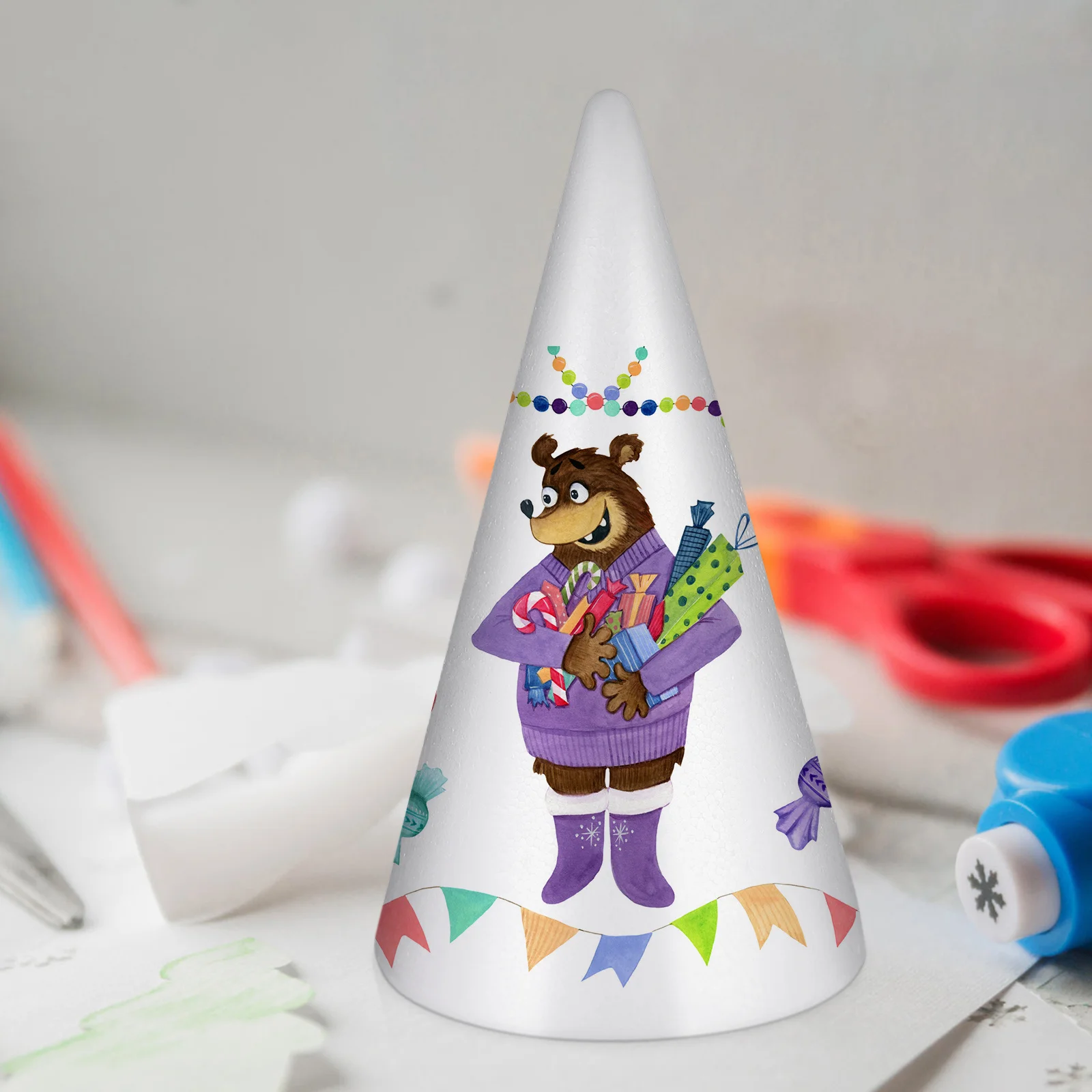 34.5X19.5Cm Children Diy Foam Cones Craft Project Supplies Art Activity Decor Holiday Party Centerpiece Craft Cone Cone Shaped