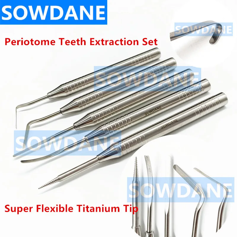 Dental Flex Periotome Power Teeth Extraction Set Tooth Extractor Titanium Tip Flexible Dental Periodontal Instruments Tool