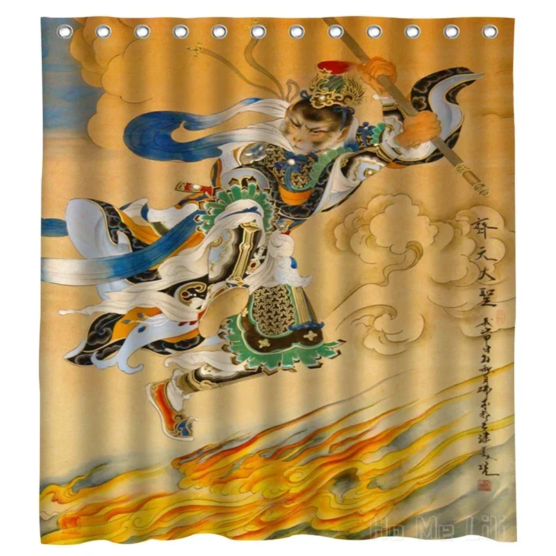 Four Great Chinese Classics Journey To The West Character Series By Ho Me Lili Shower Curtain Waterproof Bathroom Decor