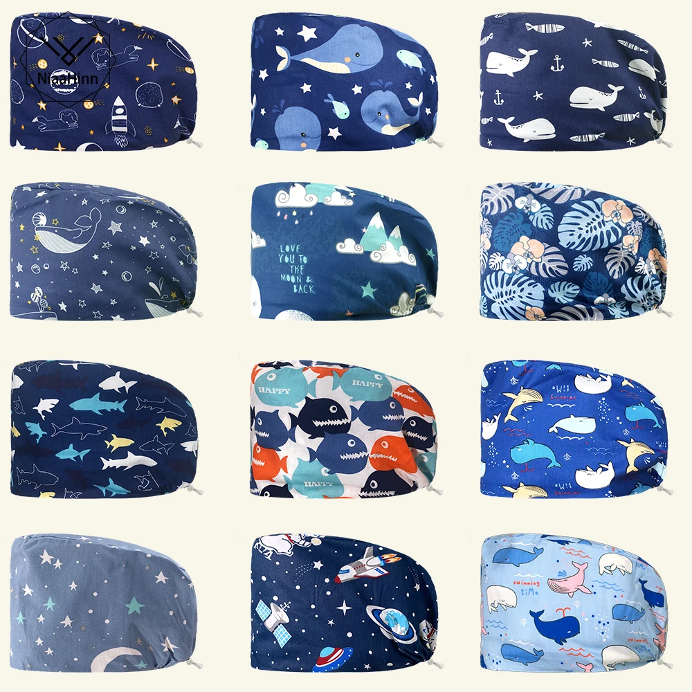 Gorro de trabajo de alta calidad para hombre y mujer, accesorio médico Unisex de dibujos animados, absorbente de sudor, a prueba de polvo, para enfermera, venta al por mayor