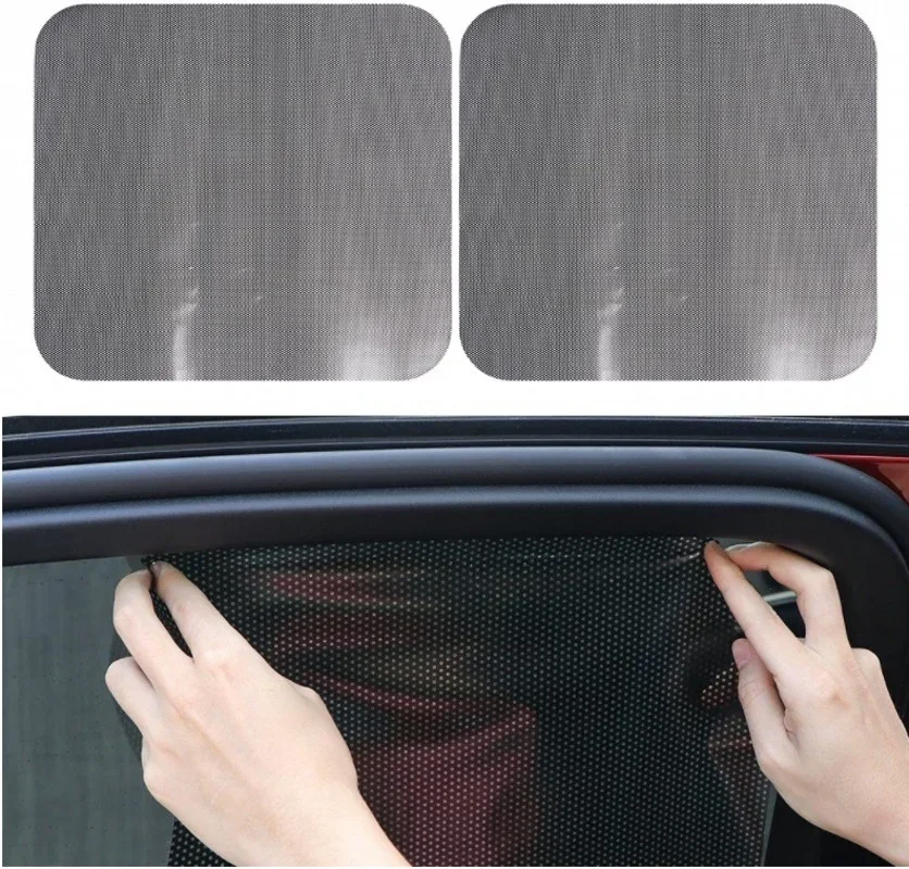 Pegatinas para sombrilla de coche, pegatinas electrostáticas estáticas para ventana, bloqueador solar para ventana trasera de coche, película de cubierta de bloques laterales, 2 uds.