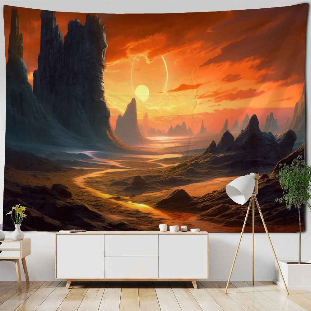 

Dreamy Landscape Tapestry Jungle Wall Hanging Bohemian Home Decoration Hippie Background Cloth Sofa Bed Sheet