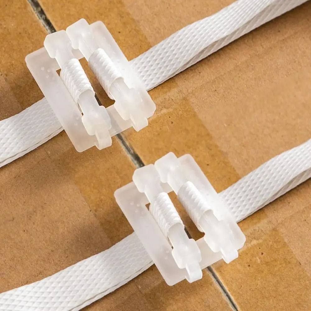 

White Packing Strap Buckle Transparent 60x25 Mm Plastic Packing Buckle Effective PP Material Belt Buckle Transportation