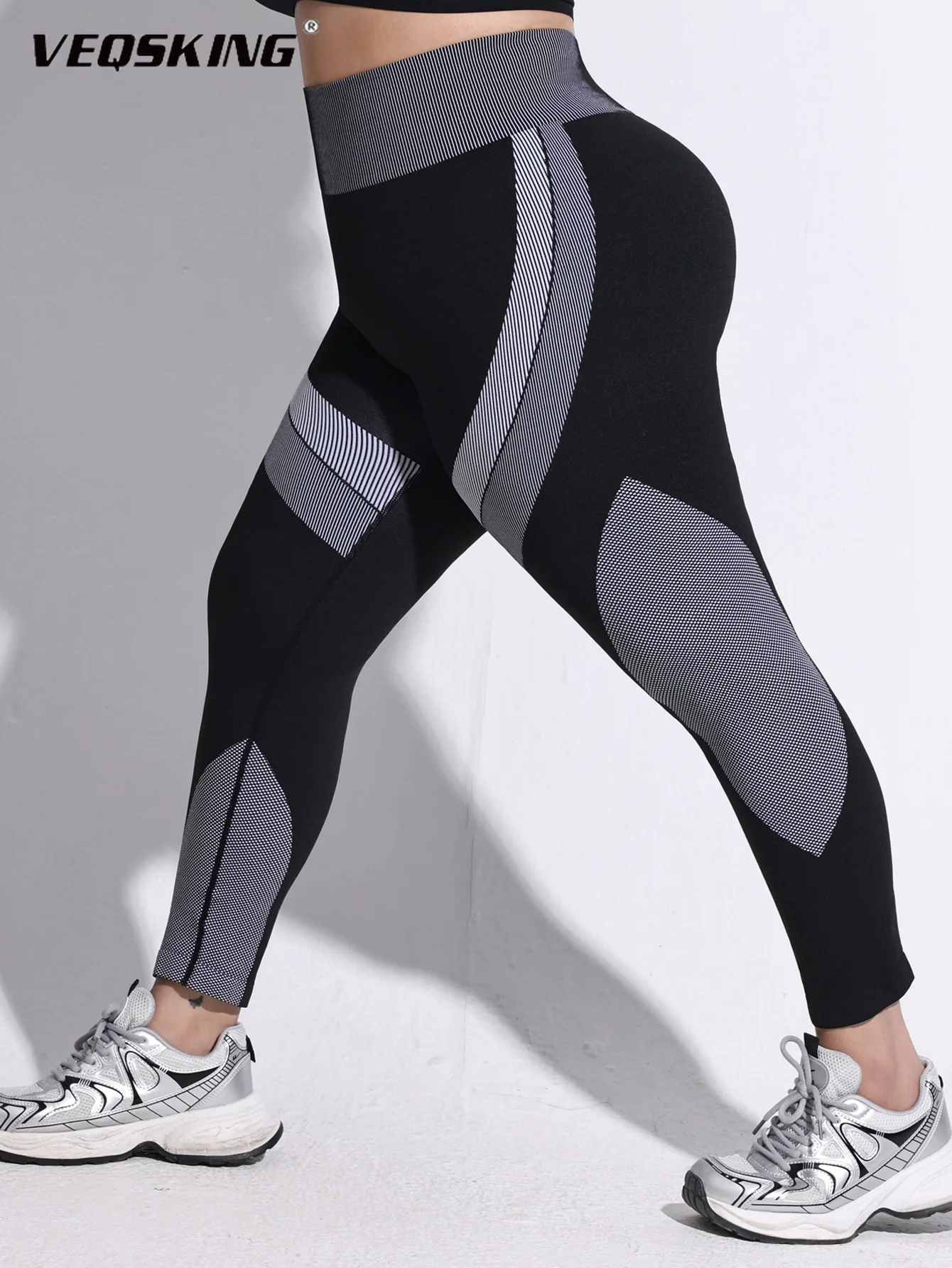 

2025 Large Yoga Pants for Women,High Waist, Contrast Striped, Hip Lifting,Breathable,Seamless Sports Pants300 Pounds Can Be Worn