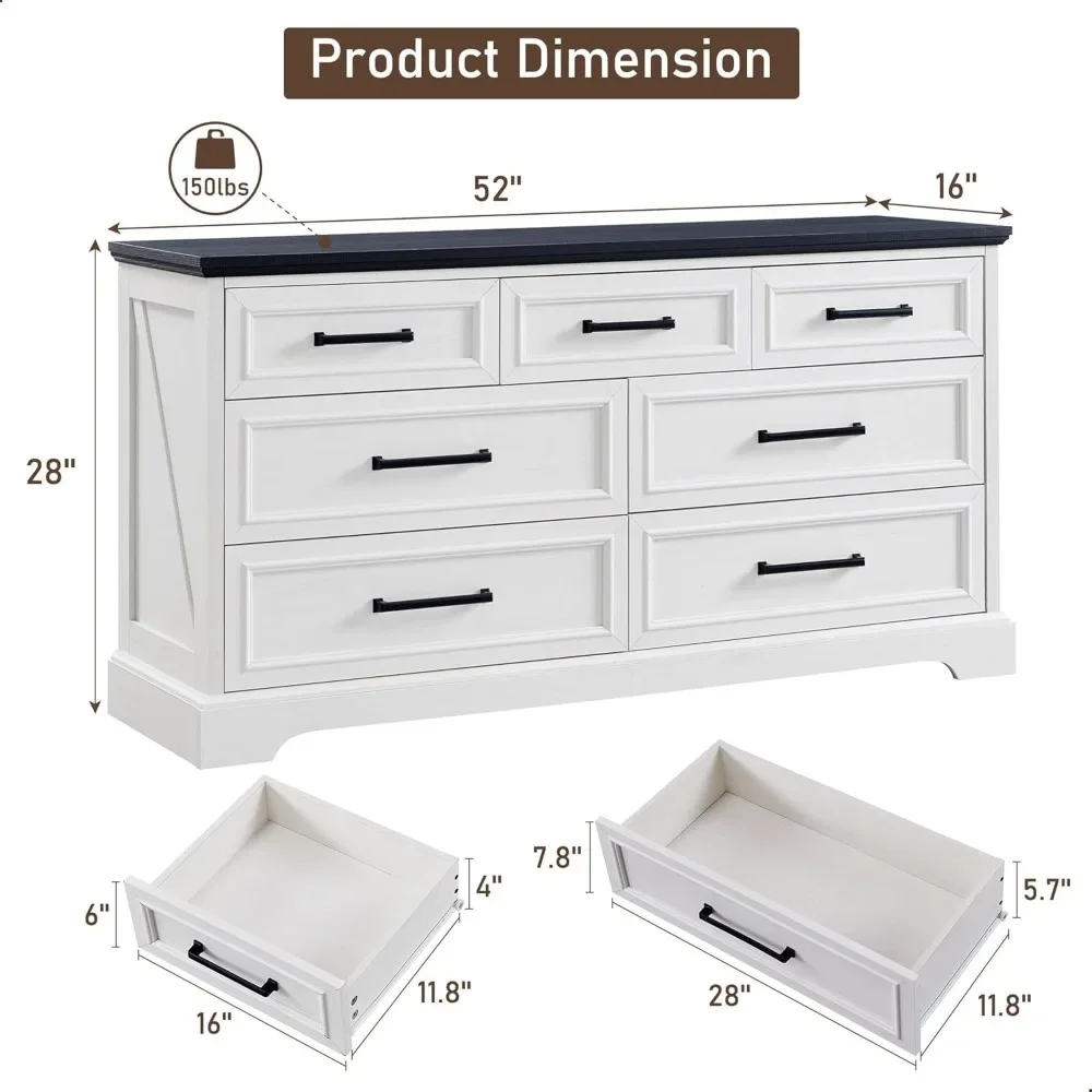 7 Drawer Dresser, 52