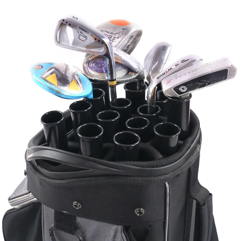 Tube de protection de club de golf en plastique noir, adapté à tous les clubs de golf, 14 pièces