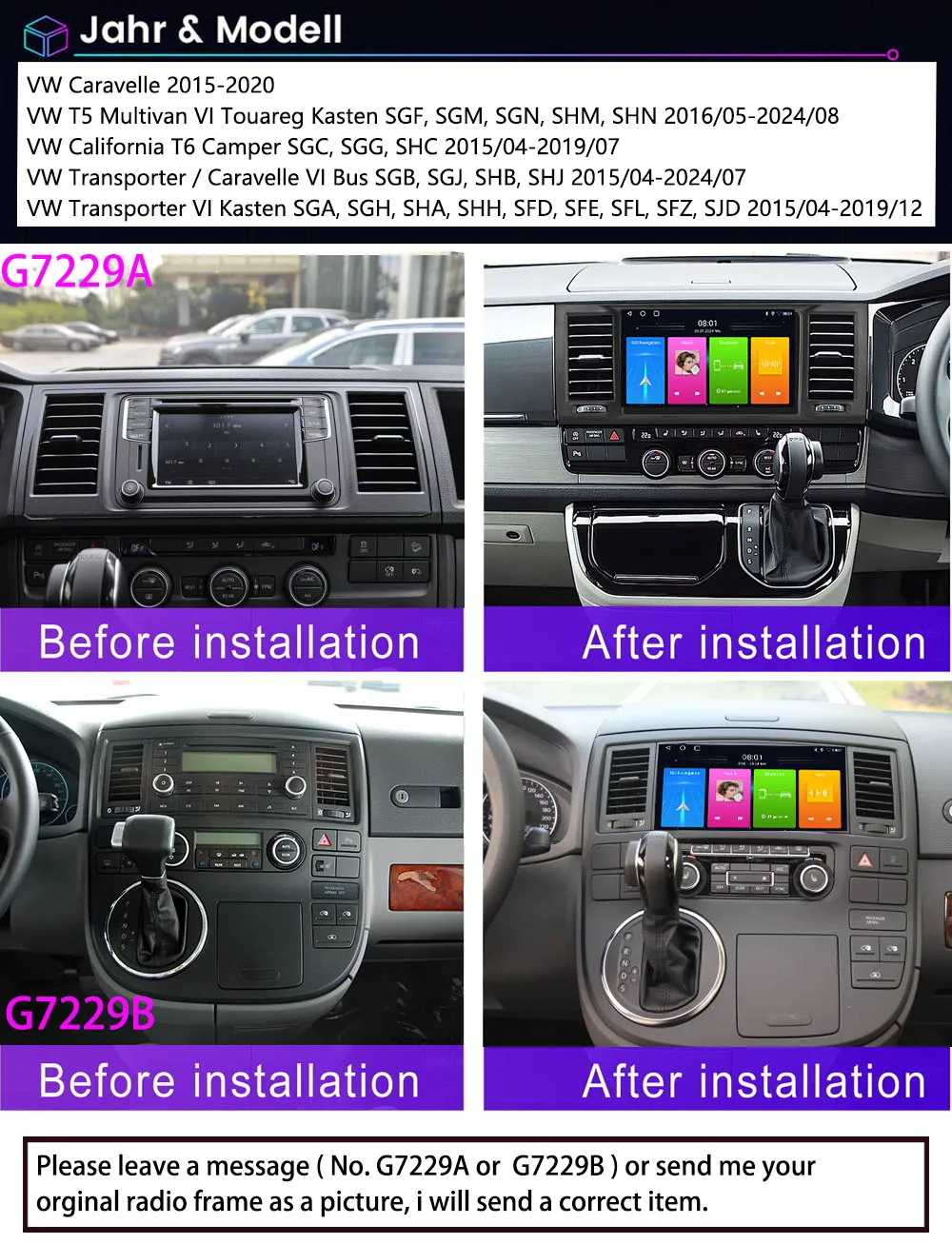 wireless Bluetooth Carpaly GPS Android Car radio Navigation+HD camera For VW Transporter/Caravelle/T5 Multivan/California T6