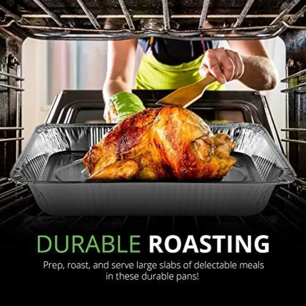 

21x13 Aluminum Pans (20 Pack) Durable Full Size Deep Aluminum Foil Roasting & Steam Table Pans