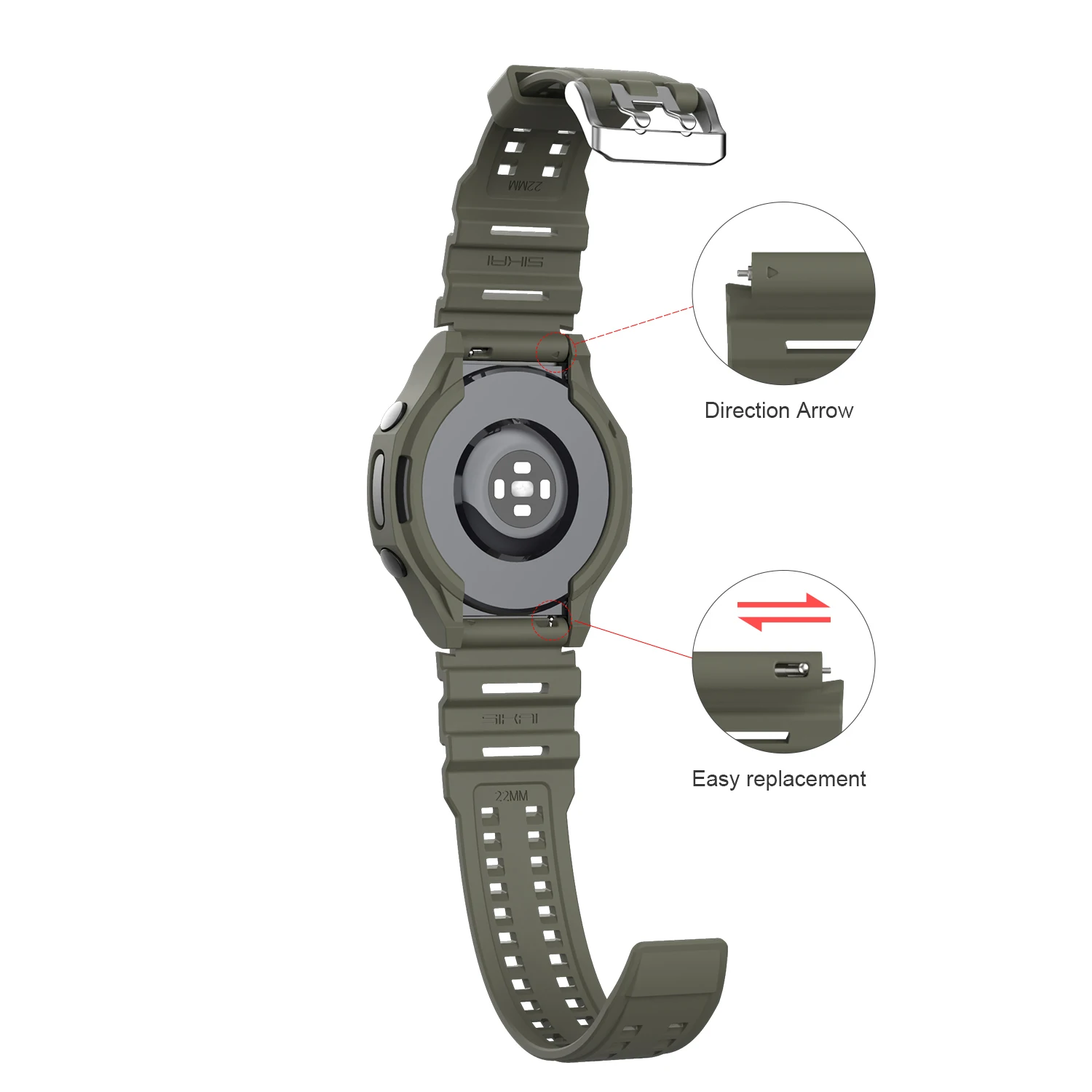 Patent Silicone Watch Band Rubber Watch Strap 22mm 20mm Bracelet for Huawei GT3 GS GT2 PRO Watchband for Honor Magic 2 46mm GT2