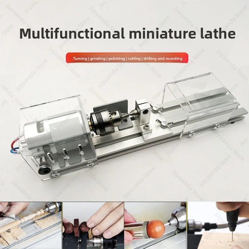Household Miniature Lathe, Bead Machine Grinding and Polishing Bead Round Bead Mini Multi-functional Machine Tool Woodworking