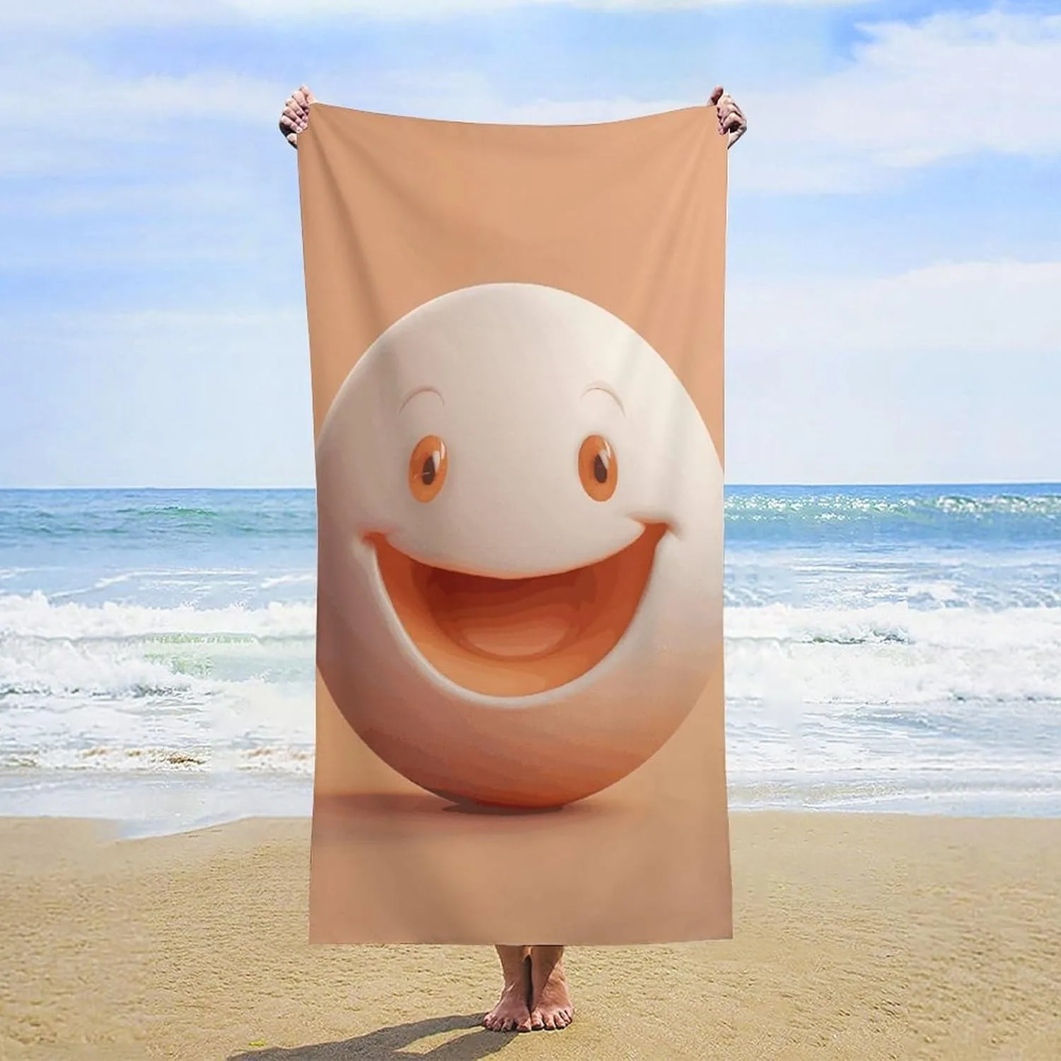1PC Smile egg Beach Towel for family friends Gifts Towel Quick-Dry Beach Towel For Bath Yoga Tourism Beach GYM Camping Swimming