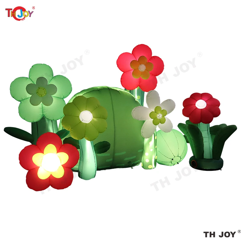 AndrFlowers-Plantes gonflables angidestroy avec tige, modèle de fleurs artificielles, éclairage coloré, événement, décoration de scène, publicité