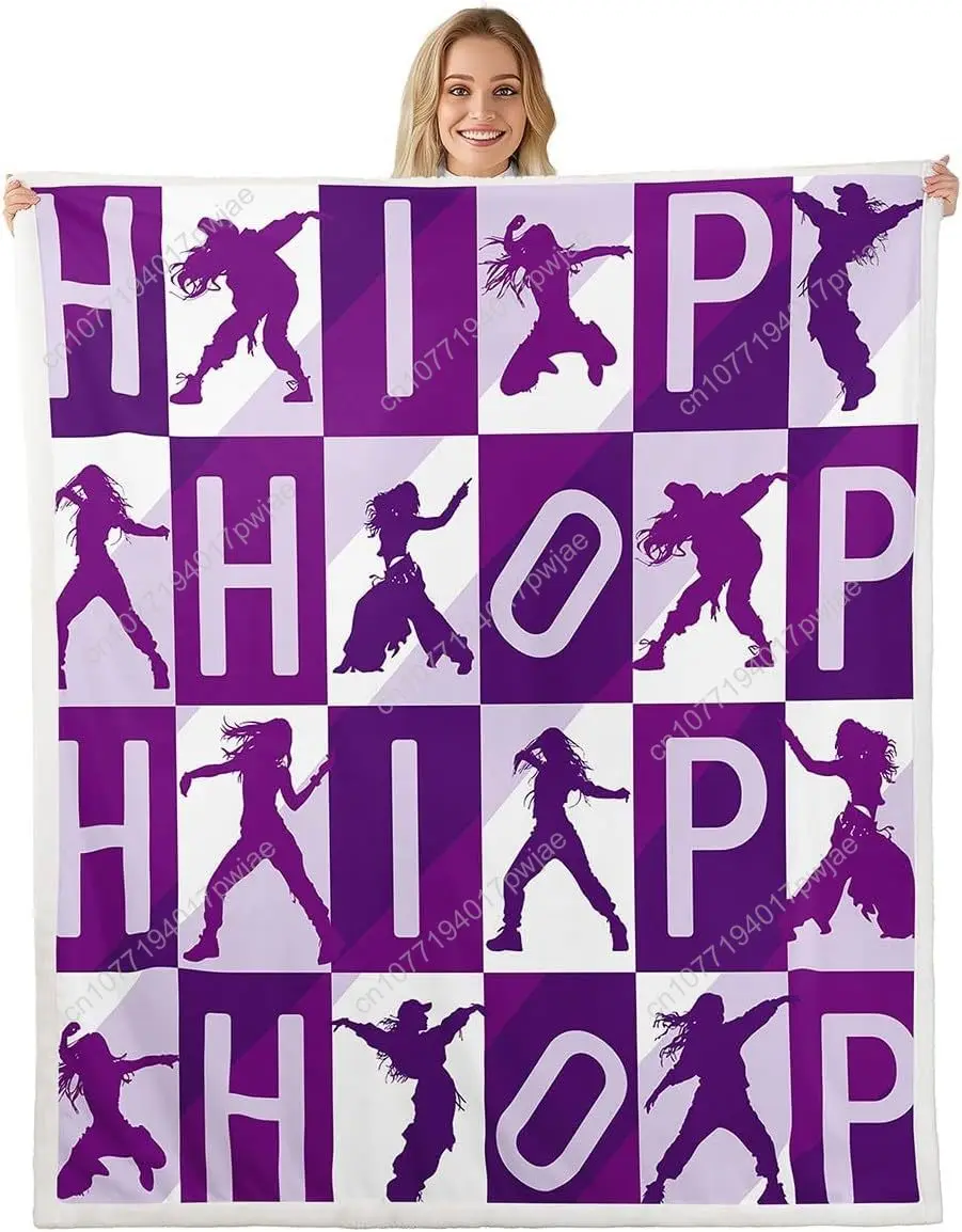 Feelyou Hip Hop Style Throw - Street Dance Fleece Sherpa Blanket for Couch Chair Sofa - Warm Plush Throw