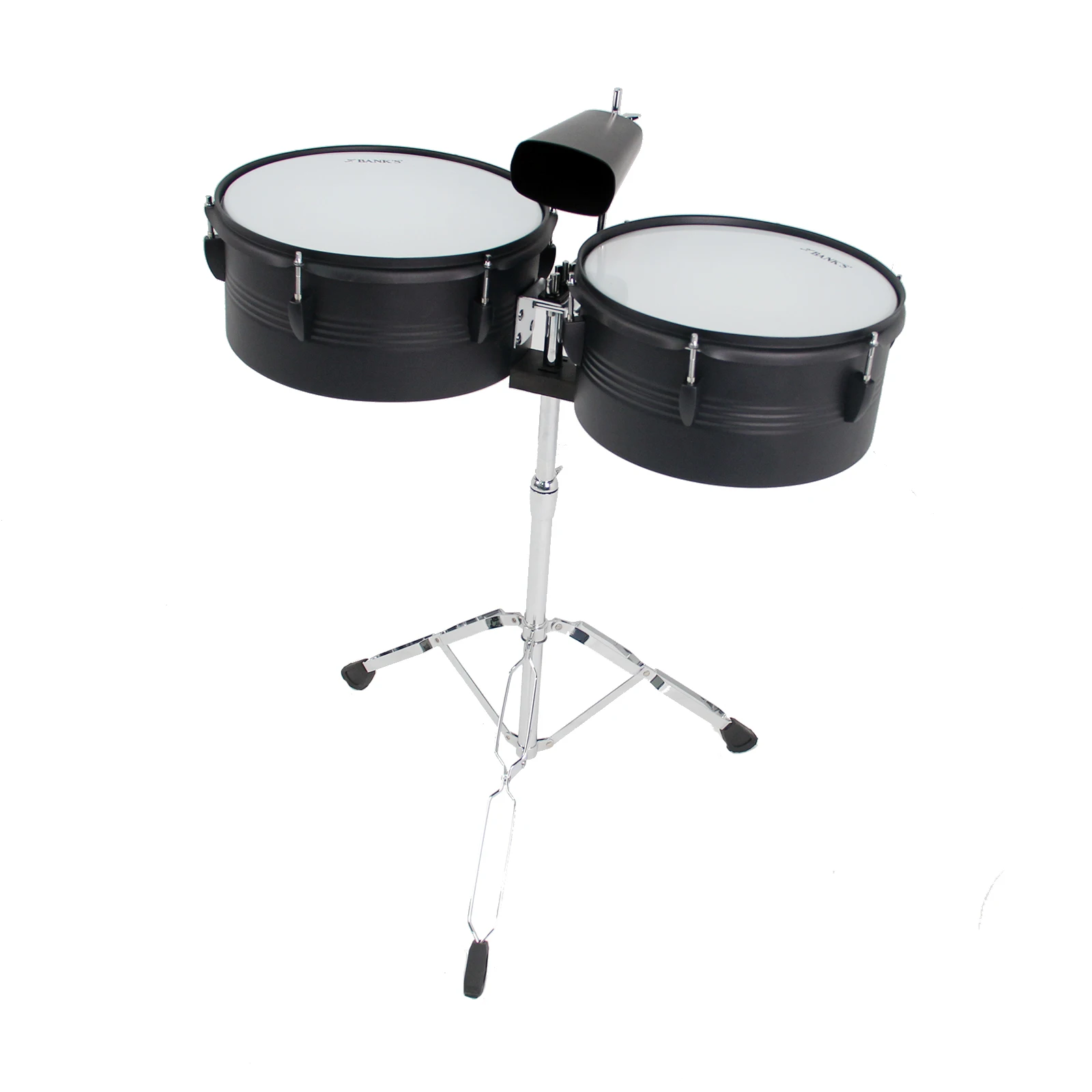 13+14 Inch Sliver 1.2mm Rim Thickness Timbal Drum Set With Reinforcing Rib
