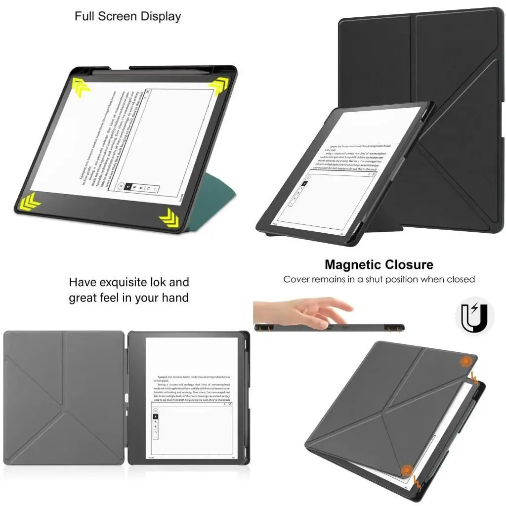 

652F PU Leather Multi-folding Stand Case Auto Wake Sleep Ebook Cover with Pencil Holder for Scribe 2024 10.2inch