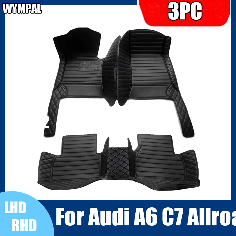 

Автомобильный роскошный кожаный напольный коврик на заказ для Audi A6 C7 Allroad 2007 2008 2009, автомобильный коврик, полный комплект, женские водонепроницаемые аксессуары