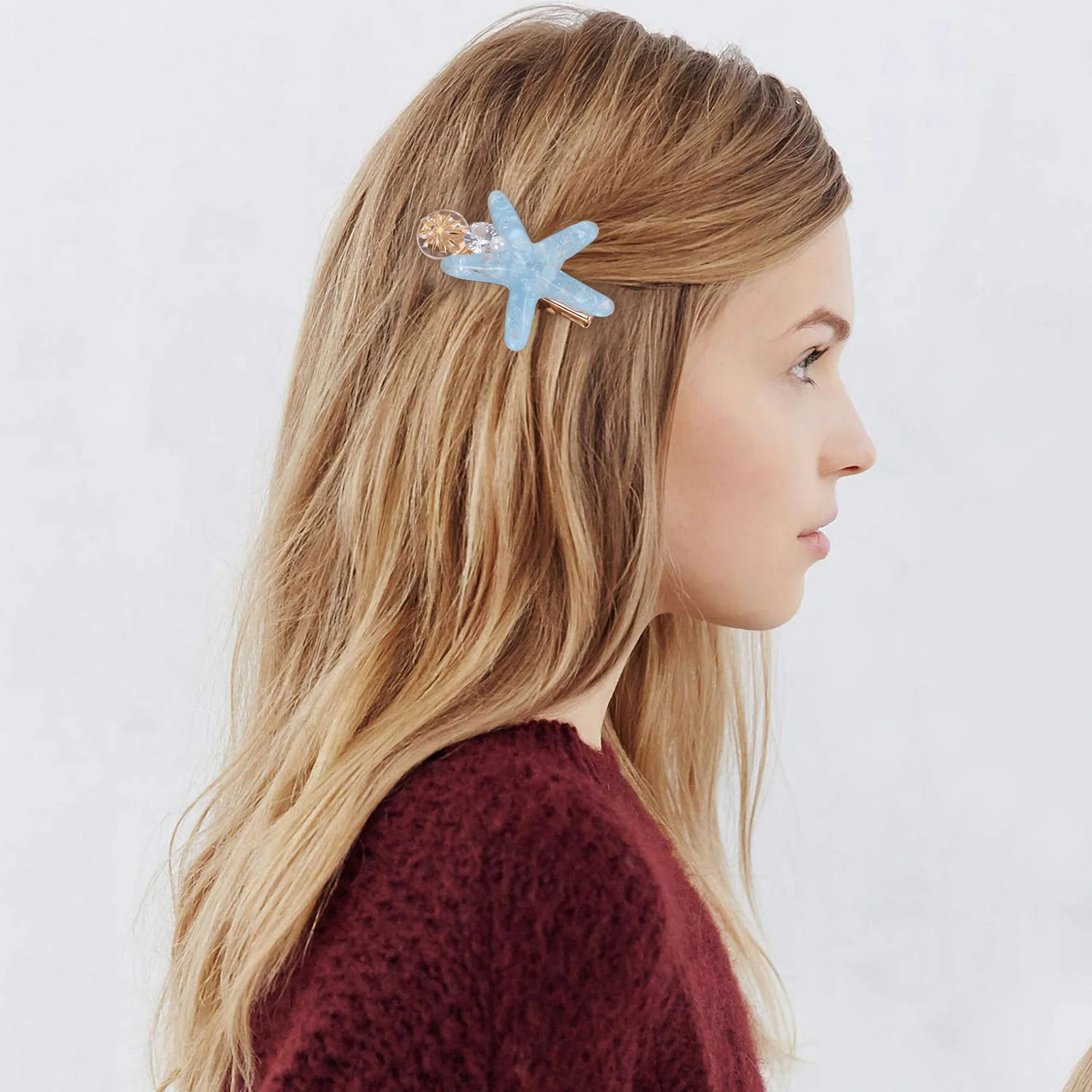 

6Pcs Sea Star Shell Hair Clip Exquisite Hair Accessories Party Hairpins Durable Headdress Sea Star Hairpin