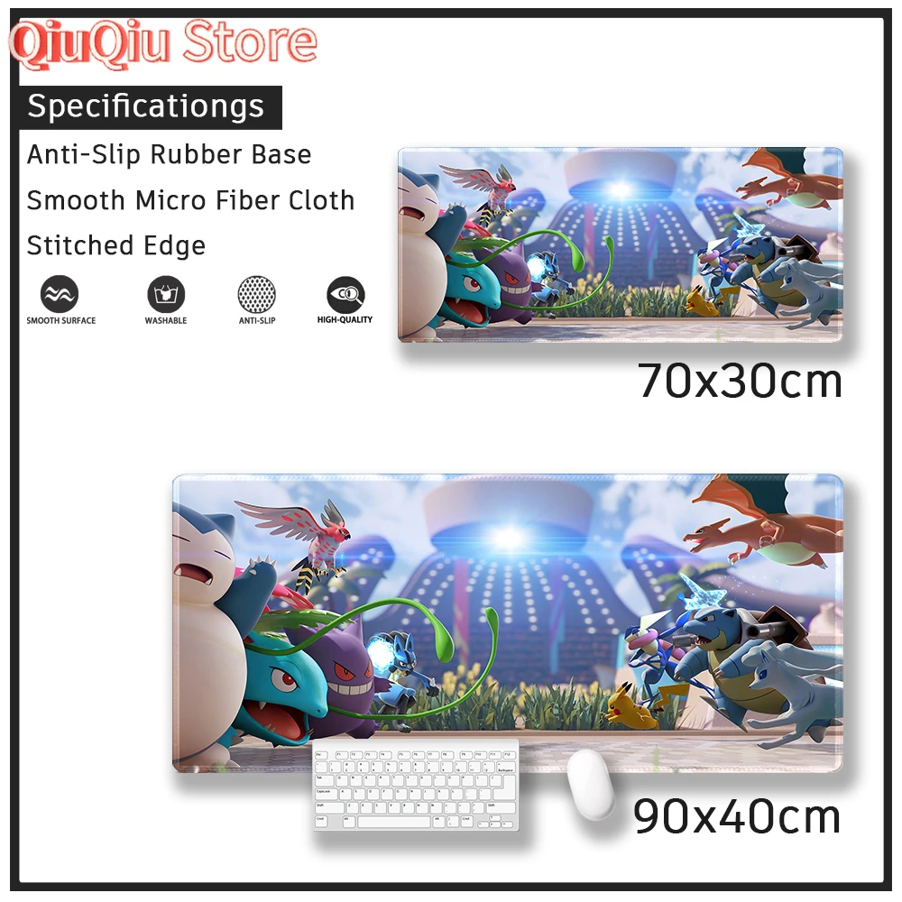 ポケモン カスタム マウスパッド ゲーミングテーブルマット 縫製エッジ ラバー拡張マウスパッド 大型縫製エッジ デスクパッド コンピューターデスク M
