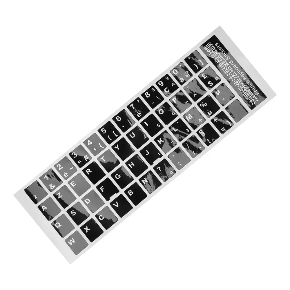 White Letters Keyboard Stickers Black Cover Dust-proof Russian Keyboard Stickers Universal French/Russian Keyboard Cover