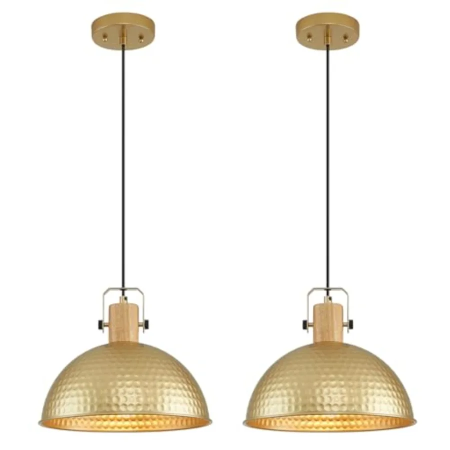 12 Inch Pendant Lights Hammered Matte Pendant Lights for Kitchen Island Industrial Farmhouse Adjustable Height Dome Hanging Lig