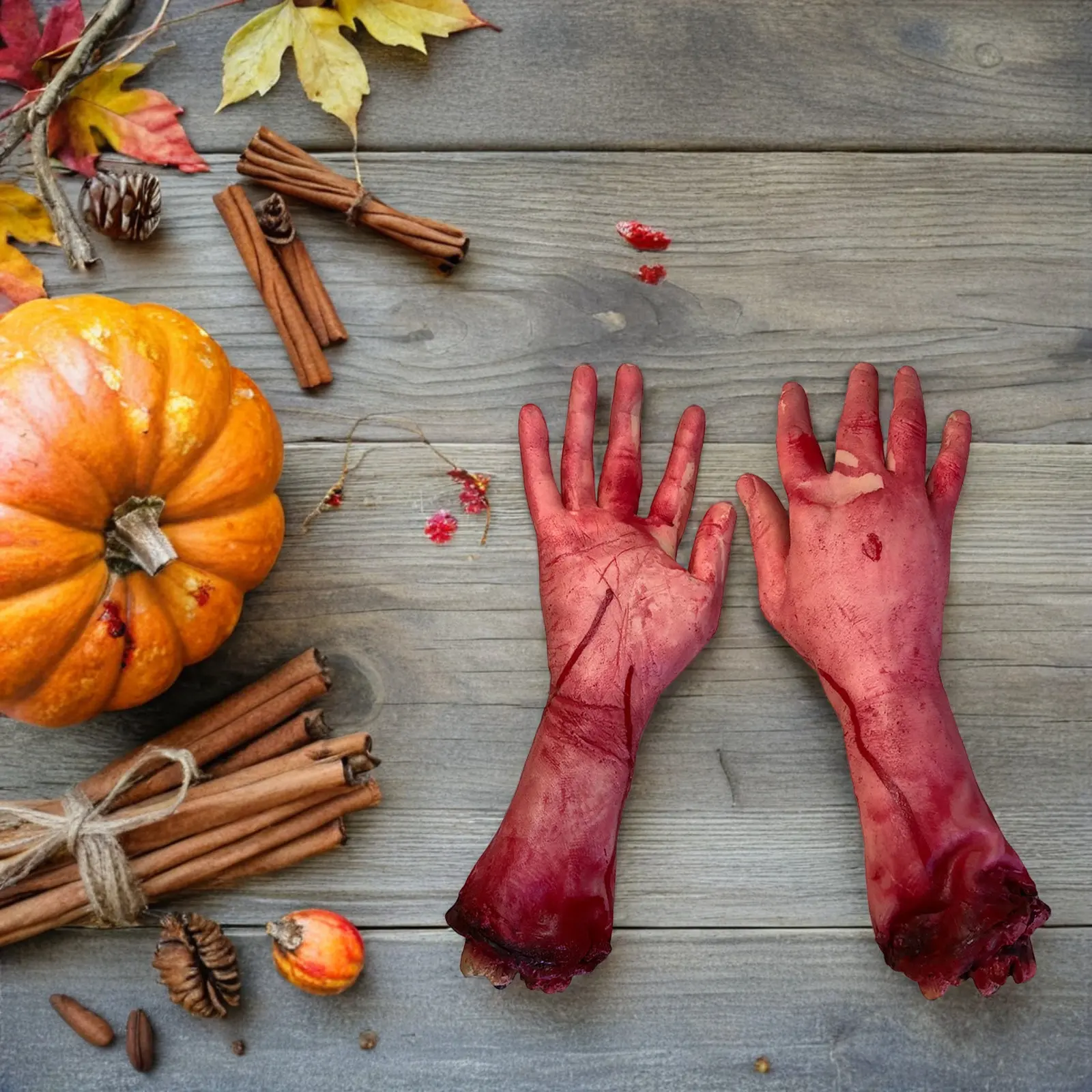 

2Pcs Broken Hand Blood Horror Halloween Decoration Hyper-Realistic Severed Limbs Scary Party Bloody Body Parts