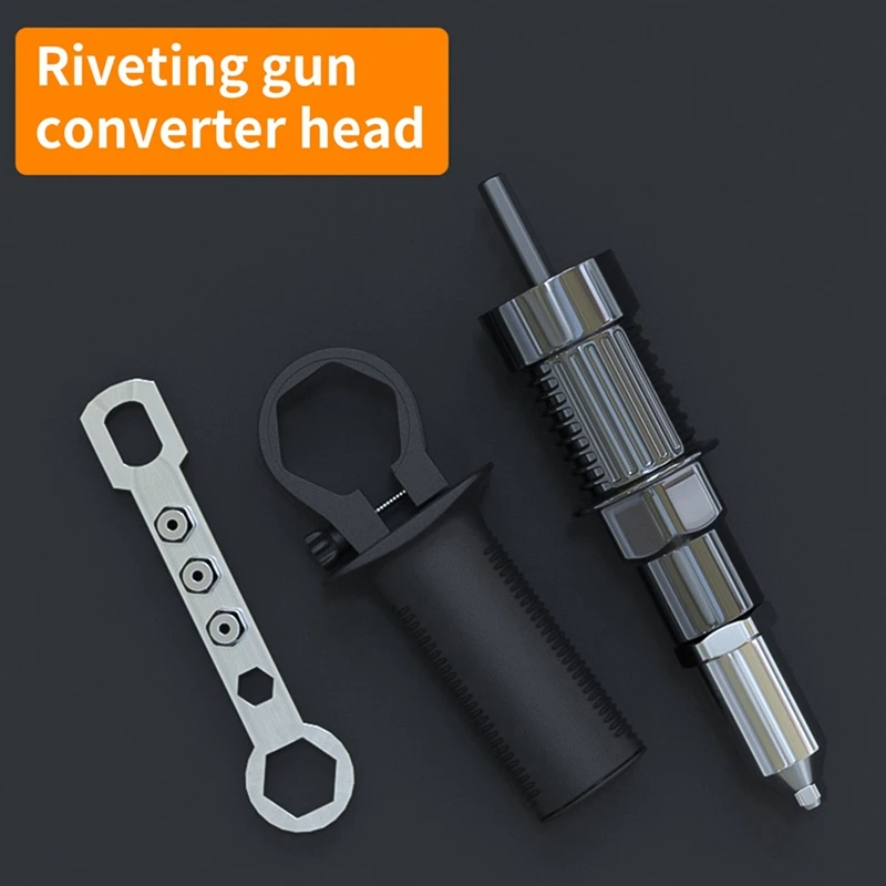 NEW-Electric Riveting Machine Adapter With 2.4/3.2/4.0/4.8 Mm Diameter Rivet Head Drill And Handle Wrench Rivet Tool.