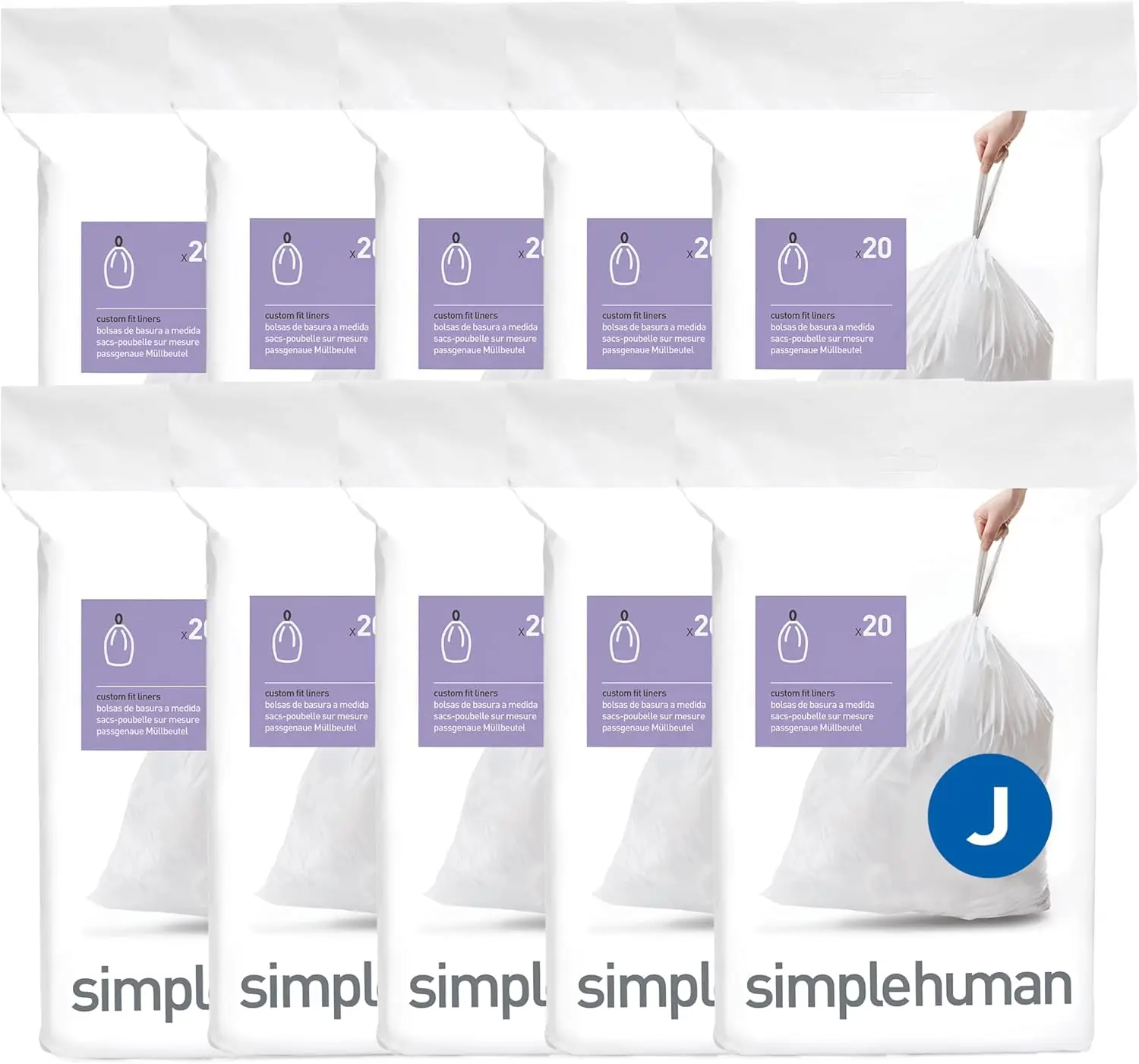 

Custom Fit Drawstring Trash Bags, 30-45L/8-12G, White - Durable & Easy Dispense