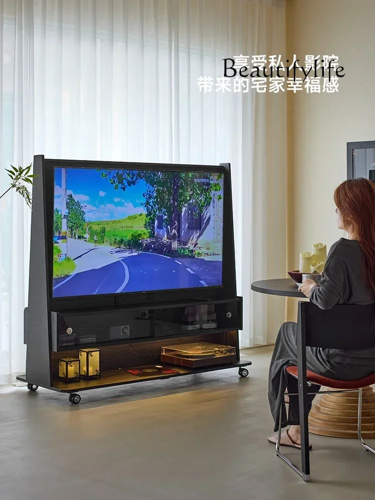 

N49 Мобильный ТВ-шкаф из цельного дерева, гостиная и бытовой антикварный шкафчик для хранения, встроенный кронштейн для телевизора, электрический шкаф