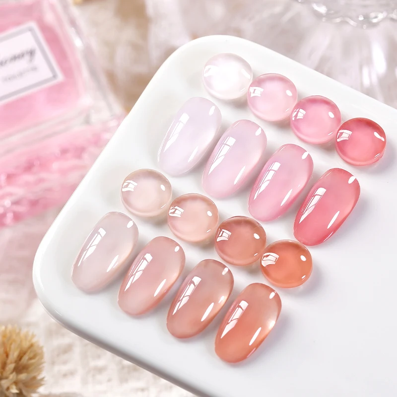 UR SUGAR 15ml Crystal Jelly Nude Pink Purple Gel Nail Polish Transparent Semi-permanent UV Gel Nail Art Soak Off Gel Varnish