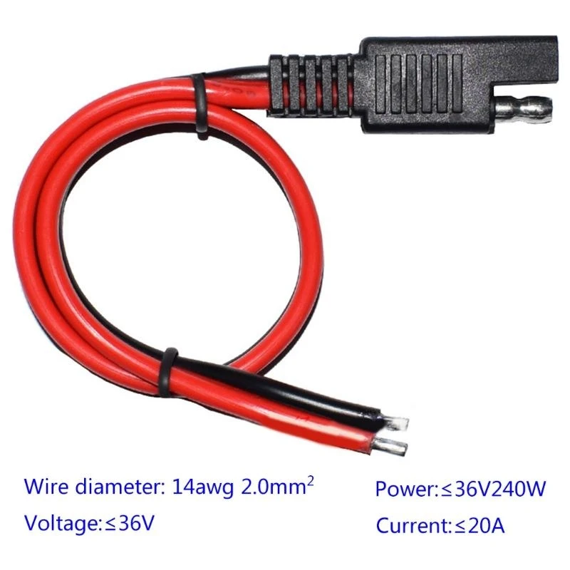 

14AWG SAE Connector Extension Cable SAE 2 Pin Quick Connector Disconnect Plug Power Automotive Extension Cable Solar Panel Cable