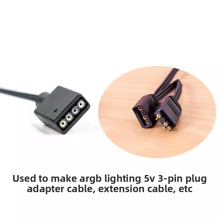ARGB 5V 3Pin Connector For ASUS Motherboard Aura Sync Water Cooling Light Plug Terminal Housing  50pcs