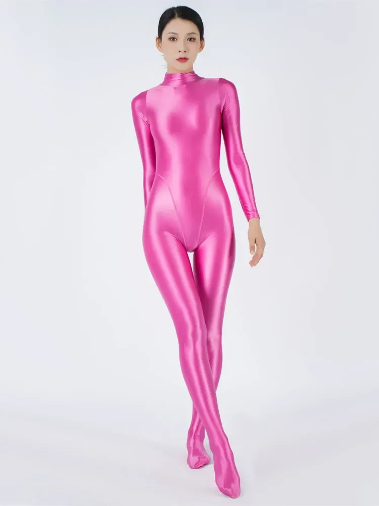 

Сексуальный женский комбинезон, высокоэластичный атласный блестящий корректирующее белье, боди, женская одежда, одежда для ночного клуба, танцевальная одежда, элегантные колготки для вечеринок