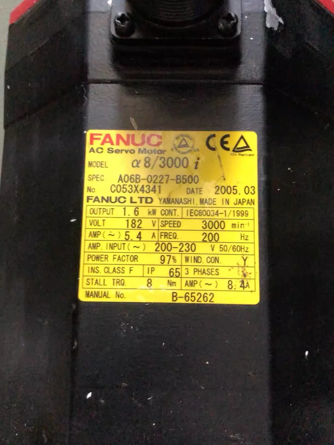 

A06B-0227-B500 Fanuc Systems Servo Motor Test OK A06B 0227 B500